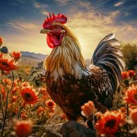 Hen wild life photography hdr 4k photo