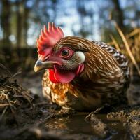 gallina salvaje vida fotografía hdr 4k foto