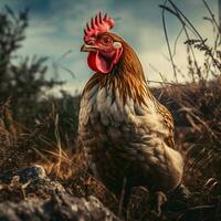 gallina salvaje vida fotografía hdr 4k foto