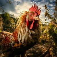 gallina salvaje vida fotografía hdr 4k foto