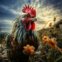 Hen wild life photography hdr 4k photo