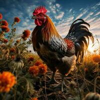 gallina salvaje vida fotografía hdr 4k foto