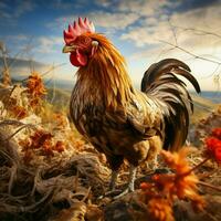 gallina salvaje vida fotografía hdr 4k foto