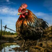 Hen wild life photography hdr 4k photo