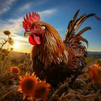 gallina salvaje vida fotografía hdr 4k foto