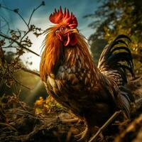 gallina salvaje vida fotografía hdr 4k foto