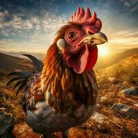 Hen wild life photography hdr 4k photo