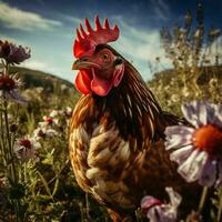 Hen wild life photography hdr 4k photo