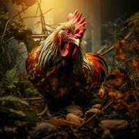 gallina salvaje vida fotografía hdr 4k foto