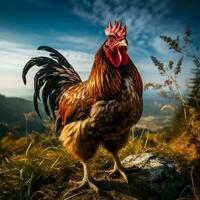 gallina salvaje vida fotografía hdr 4k foto