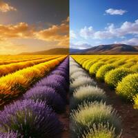 lavender vs mustard yellow high quality photo