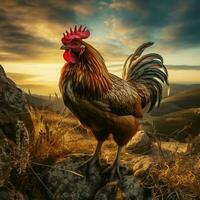 gallina salvaje vida fotografía hdr 4k foto