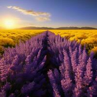 lavender vs mustard yellow high quality photo