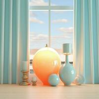 Light pastel blue and intense tangerine high quality ultra photo