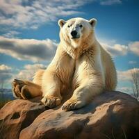 Polar bear wild life photography hdr 4k photo