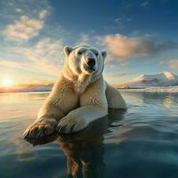 Polar bear wild life photography hdr 4k photo