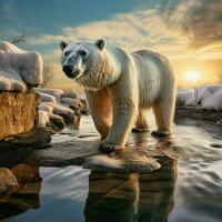 Polar bear wild life photography hdr 4k photo