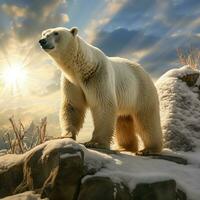 Polar bear wild life photography hdr 4k photo