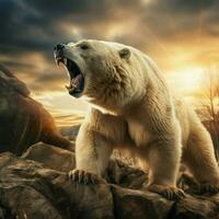 Polar bear wild life photography hdr 4k photo