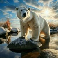 Polar bear wild life photography hdr 4k photo