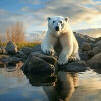 Polar bear wild life photography hdr 4k photo