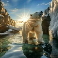 Polar bear wild life photography hdr 4k photo