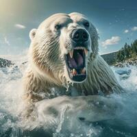 Polar bear wild life photography hdr 4k photo