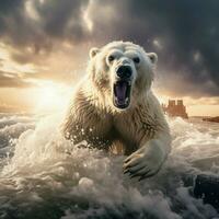 polar oso salvaje vida fotografía hdr 4k foto