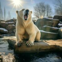 Polar bear wild life photography hdr 4k photo