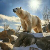 Polar bear wild life photography hdr 4k photo