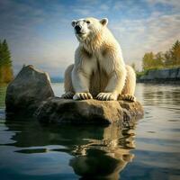 Polar bear wild life photography hdr 4k photo