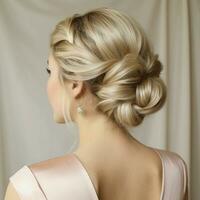 Polished twisted chignon with braided accents photo