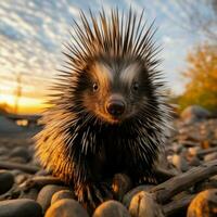 Porcupin wild life photography hdr 4k photo