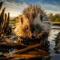 Porcupin wild life photography hdr 4k photo