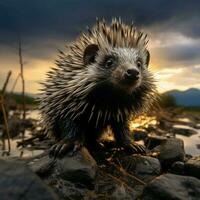 Porcupin wild life photography hdr 4k photo