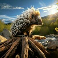 Porcupin wild life photography hdr 4k photo