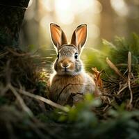 Conejo salvaje vida fotografía hdr 4k foto
