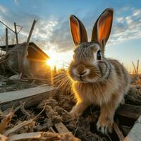 Conejo salvaje vida fotografía hdr 4k foto