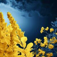 Sunny yellow and moody indigo high quality ultra hd 8k hdr photo