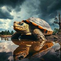 Tortuga salvaje vida fotografía hdr 4k foto