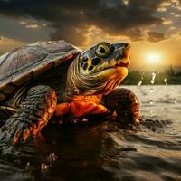 Turtle wild life photography hdr 4k photo