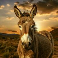 photo of Donkey full shot high quality hdr 16k ultra hd