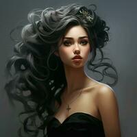 woman hair style photo