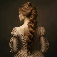 woman hair style from back side photo