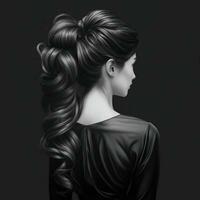 woman hair style from back side photo