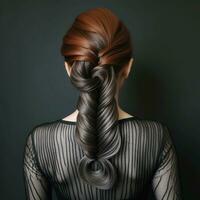 woman hair style from back side photo