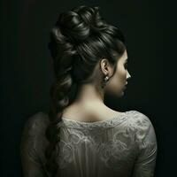 woman hair style from back side photo