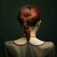 woman hair style from back side photo