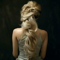 woman hair style from back side photo