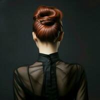 woman hair style from back side photo